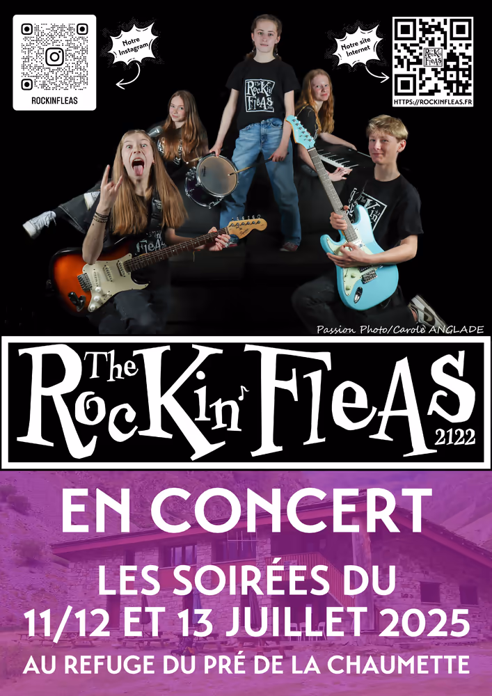 Affiche des concerts des Rockin' Fleas au refuge